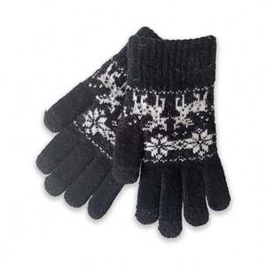 Belle conception mode dames hiver tricoté 100% acrylique femmes gants - Product Image 5