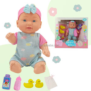 Lucky Toys vente en gros 28cm bébé poupée poupées en vinyle <span class=keywords><strong>nouveau</strong></span> Design bébé poupée avec tissu et chapeau bouteille canard Gel douche pour enfants - Product Image 3