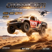 CROSSRC TR71 Camion RC Short Course 4x4 à l'échelle 1/7, 6S, 70 km/h, 702 mm, tout-terrain, RTR, modèle de voiture de loisir avec système d'éclairage, expert