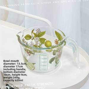 Mug à lait élégant et moderne en verre borosilicate à motif floral, qualité alimentaire, compatible lave-vaisselle et micro-ondes, pour la cuisson et le service - Product Image 6