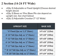 Kit de support de toile de fond réglable robuste 10x20 pieds avec barres transversales doubles et base métallique robuste