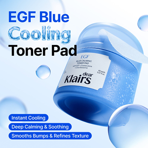 [Dear,Klairs] แผ่นโทนเนอร์ EGF Blue Calming แบบสองด้าน 60 แผ่น สำหรับการผลัดเซลล์ผิวอย่างอ่อนโยนและเติมความชุ่มชื้น - Product Image 5