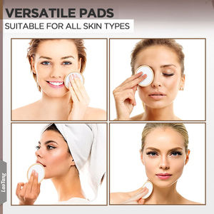 Tampons démaquillants ronds réutilisables en coton de bambou absorbant et lavable, 2 couches, avec sac de rangement - Product Image 6