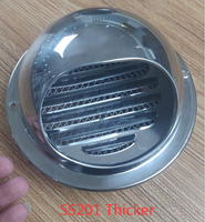 4 pouces en acier inoxydable grille de persienne couverture hotte mur évent avec moustiquaire maille