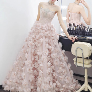 S2924L nuova moda dolce <span class=keywords><strong>rosa</strong></span> brillante diamante <span class=keywords><strong>abito</strong></span> in <span class=keywords><strong>Tulle</strong></span> senza spalline stile principessa elegante <span class=keywords><strong>lungo</strong></span> festa di compleanno <span class=keywords><strong>abito</strong></span> da sera - Product Image 4