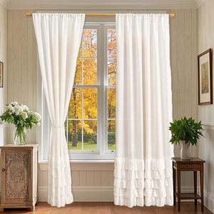 Rideaux en voile à volants superposés blancs romantiques DaiRui, style bohème, ferme, princesse, multi-couches, dentelle, filtration de la lumière, panneaux de fenêtre - Product Image 4