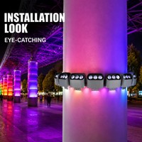 Lumière de colonne LED RGBW DMX512 12W, IP66, aluminium ADC12, AC85-265V, éclairage de contour de pilier de bâtiment extérieur