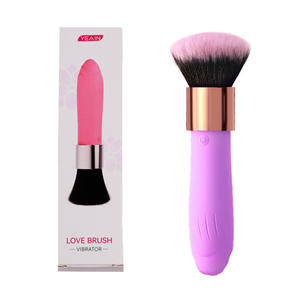 Balle <span class=keywords><strong>en</strong></span> silicone étanche rechargeable par USB, stimulateur de <span class=keywords><strong>clitoris</strong></span> et mamelon, brosse de maquillage douce, vibrateur avec 10 modes d'emballage sonore - Product Image 1