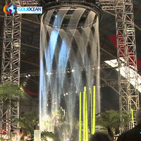 NOUVEAU Design Gratuit Cascade Lumineuse LED Mur d'Eau Extérieur Rideau d'Eau
