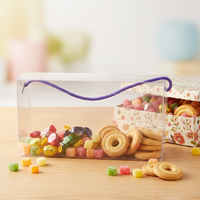 Boîtes cadeaux transparentes en PVC avec poignées, matériaux recyclés, boîte cadeau en PVC personnalisable avec poignée