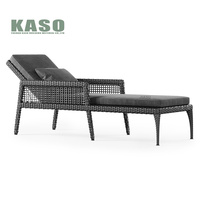 Chaise longue de piscine de luxe en corde tressée pour extérieur, transat de jardin moderne en aluminium, chaise longue de villa