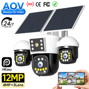 กล้องวงจรปิดพลังงานแสงอาทิตย์ 4G ความละเอียด 12MP เลนส์สามตัว หมุนได้ 360 องศา °   ระบบกล้องวงจรปิด PTZ สำหรับภายนอกอาคาร รองรับการสั่งซื้อจำนวนมาก พร้อมบริการปรับแต่งโลโก้และบรรจุภัณฑ์สำหรับโครงการต่างๆ - Product Image 1