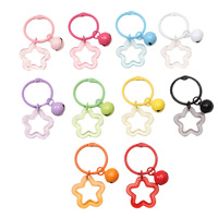 Porte-clés étoile creuse couleur bonbon, double couche, transparent, avec mousqueton en plastique, breloque de sac