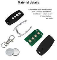 Duplicador de Llaves de Metal y Plástico ABS de 4 Botones, 315/433.92MHz, Alcance de 30m, Repuesto de Llave para Puerta Eléctrica y Abridor de Puerta de Garaje