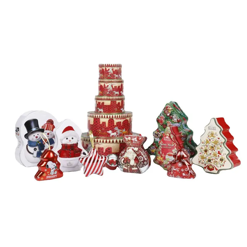 Manufacturer Custom-made Special-shaped Creative Cartoon Christmas Series Tin Boxes