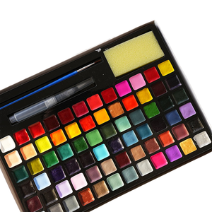 Juego de Acuarelas Sólidas Semisecas Personalizadas al por Mayor, 24/48/72 Colores, para Arte, Dibujo y Pintura, con Papel para Colorear - Product Image 1