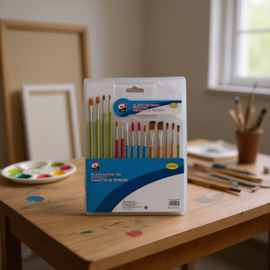 MNJ Plastic Oil Painting Brushes 12Pcs Set For Art Painting - Product Image 2