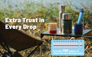 Paille de filtre à eau personnelle Paille d'équipement d'urgence de purification d'eau potable portable pour la randonnée de <span class=keywords><strong>camping</strong></span> en plein air - Product Image 5