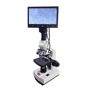 1pcs microscope chauffant avec écran de 9 pouces pour observer les spermatozoïdes instruments vétérinaires équipements médicaux microscope