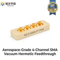 Connecteur coaxial 4SMA 18GHz D-frame, traversée hermétique personnalisée