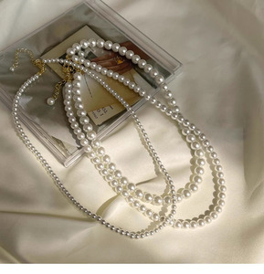 Collier élégant en perles de 6/7/8/9/12/14 mm, collier ras du cou vintage avec pendentif pour <span class=keywords><strong>femme</strong></span>, vente en gros - Product Image 5