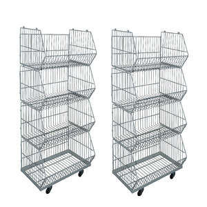 Chất lượng cao 5 tầng giỏ lưu trữ dây Kệ Kệ siêu thị - Product Image 5