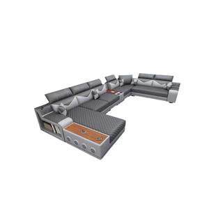 Ensemble de canapés pour salon, nouveau design, Turquie, moderne, luxe, inclinable, multifonctionnel, canapé en cuir et tissu en forme de U - Product Image 1