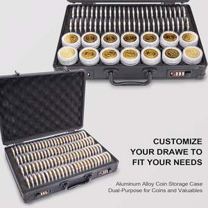Boîte de rangement pour pièces de monnaie classées, étui en aluminium avec serrure, valise pour collectionneur de pièces de monnaie classées NGC/PCGS, pour collections de pièces de monnaie de valeur - Product Image 5