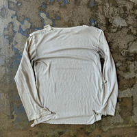 Meilleure vente OEM, T-shirt vintage à manches longues pour hommes, unique, élégant et vieilli, à double couche, sérigraphie