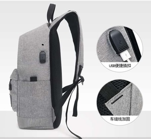 Sac à dos Oxford unisexe 20-37L, motif géométrique, design minimaliste, fermeture éclair, poignée souple, léger, port USB - Product Image 5