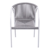 Confortable Patio Restaurant Fauteuils En Aluminium Meubles Extérieur Jardin Gris Tissé Corde À Manger Chaise pour Café