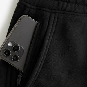 Fournisseur, faible MOQ, logo personnalisé, short oversize à taille élastique, streetwear pour hommes, short en molleton de coton noir - Product Image 6