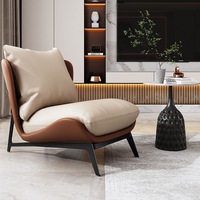 Fauteuil simple moderne avec accent pied-de-poule et coussin en mousse haute résilience pour salon, chambre et balcon