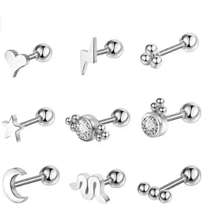 Gioielli piercing all'orecchio in acciaio inossidabile 316L