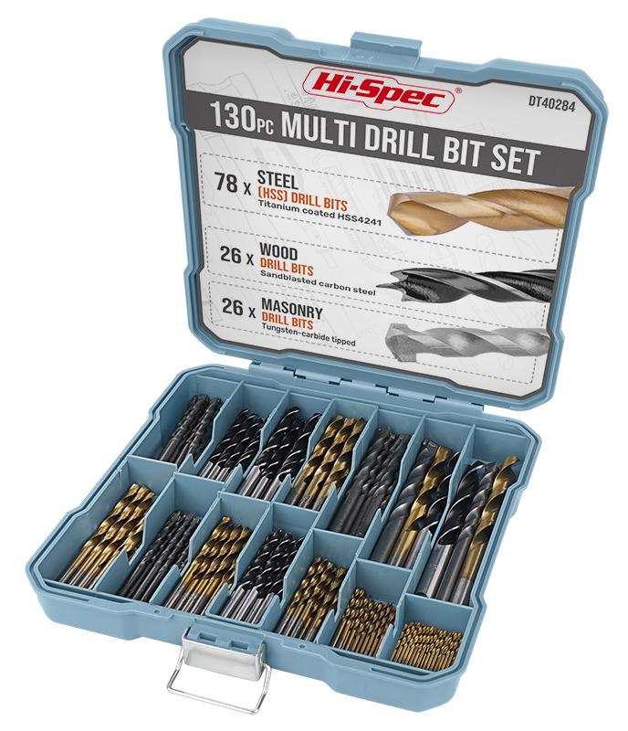 130pc Mixed Multi Drill Bit Set