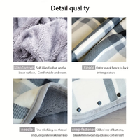 Couverture chaude en flanelle portable en peluche châle à carreaux sur le canapé hiver bureau voyage Camping épaissi paresseux décontracté sieste couverture couverture