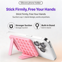 Support de téléphone à ventouse en silicone, adhérence forte, support horizontal pour bureau