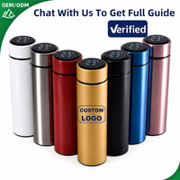 Botella de Agua Inteligente Aislada con Logotipo Personalizado, 500 ml, Acero Inoxidable 304, Pantalla LED de Temperatura, Termo de Doble Pared, Venta al Por Mayor