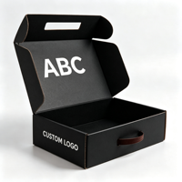 Boîte personnalisée imprimée avec logo, boîtes pliantes pour expédition, emballages en papier avec poignée pour produits électroniques