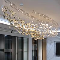 Lustre de plafond en verre pour projets hôteliers, villas, halls, escaliers, éclairage LED long suspendu pour appartements et halls d'hôtels