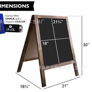 Soporte de pizarra de madera con forma de A de 30 pulgadas, duradero, para exhibir menús y publicidad. - Product Image 1