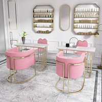 Prix d'usine Livraison rapide pas cher Mobilier de salon de beauté Clou de manucure en métal marbre pour table de salon