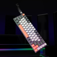 68-Key Low-Profile Mechanical Gaming Keyboard with RGB Flow Lighting, USB-C Port, Detachable Ribbon, Blue Switch, US Layout