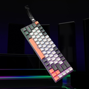 Teclado Mecánico para Juegos de Perfil Bajo con 68 Teclas, Iluminación RGB Fluida, Puerto USB-C, Cable Desmontable, Interruptor Azul, Distribución US - Product Image 4