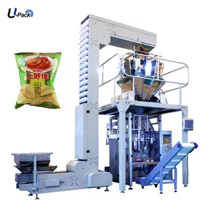 Bilance automatiche multitesta snack chips patatine fritte confezionatrice automatica VFFS biscotti pretzel pesatura confezionatrice