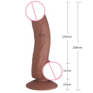 6 Zoll Vibrator Dildo Silikon <span class=keywords><strong>Penis</strong></span> Dong mit Saugnapf für Frauen Masturbation Lesbain Anal Sexspielzeug - Product Image 3