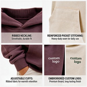 Felpa Minimalista per Bambini OEM ODM con Logo Ricamato, Produttore di Felpe Premium in <span class=keywords><strong>Pile</strong></span> Pesante - Product Image 3