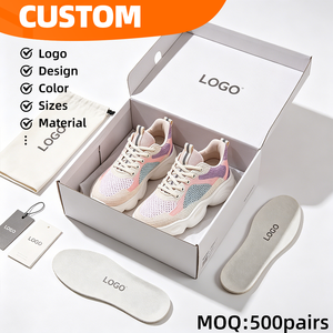 XRH – baskets blanches et noires décontractées en maille épaisse pour femmes, chaussures de course, de Sport et de marche, nouvelle collection printemps - Product Image 1