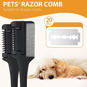 Peine de Aseo 2 en 1 Eficiente para Perros y Gatos con 20 Cuchillas Adicionales para Recortar - Product Image 6