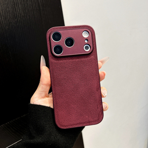 เคสหนังสีเบอร์กันดีใหม่สำหรับ iPhone 18 Pro Max หรูหรา ป้องกันแรงกระแทก สำหรับ iPhone 17 16 15 14 12 13 Pro Max - Product Image 1